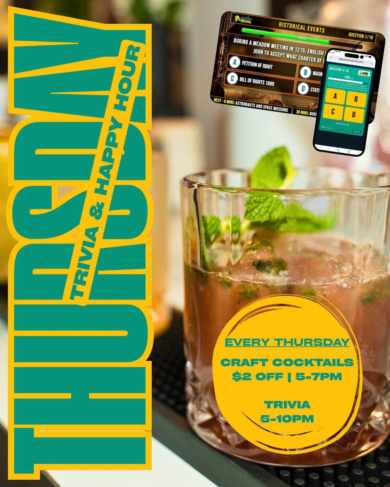 Thursday Trivia & Happy Hour at Love, Katie Distilling