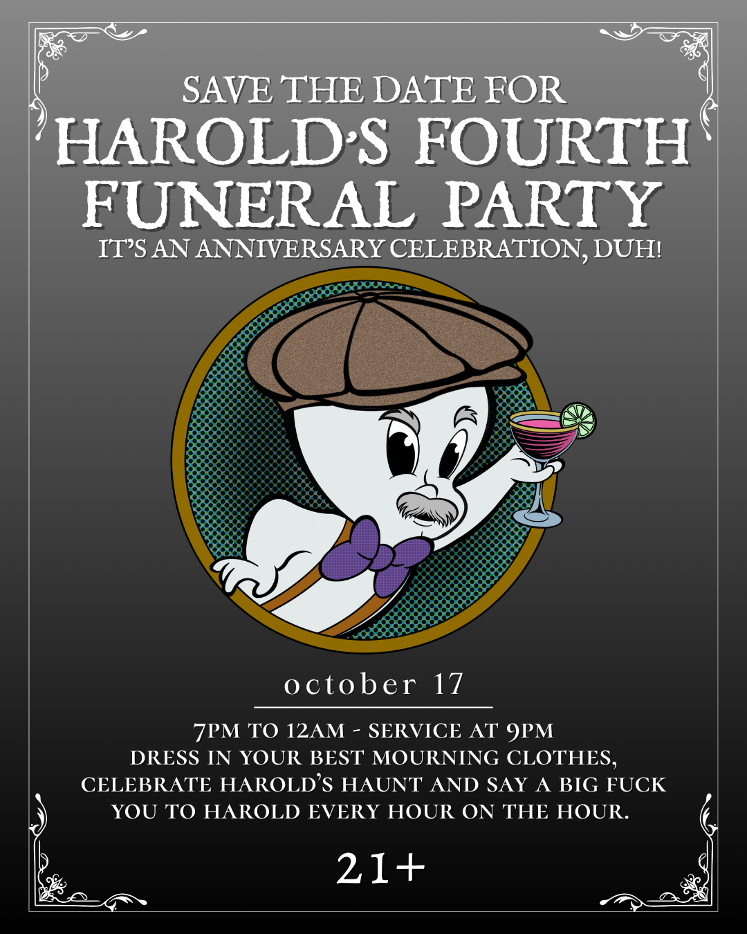 Harold’s Fourth Funeral Party
